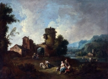 212/zais, giuseppe - landscape with a ruined tower